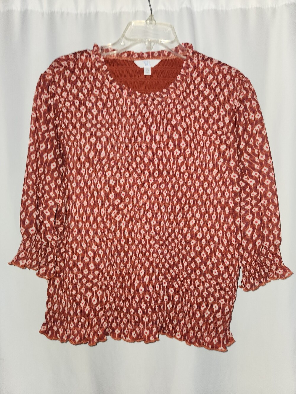 Smocked Blouse with Cream Accents #romantic #cottagecore #stretchy #boho #retro